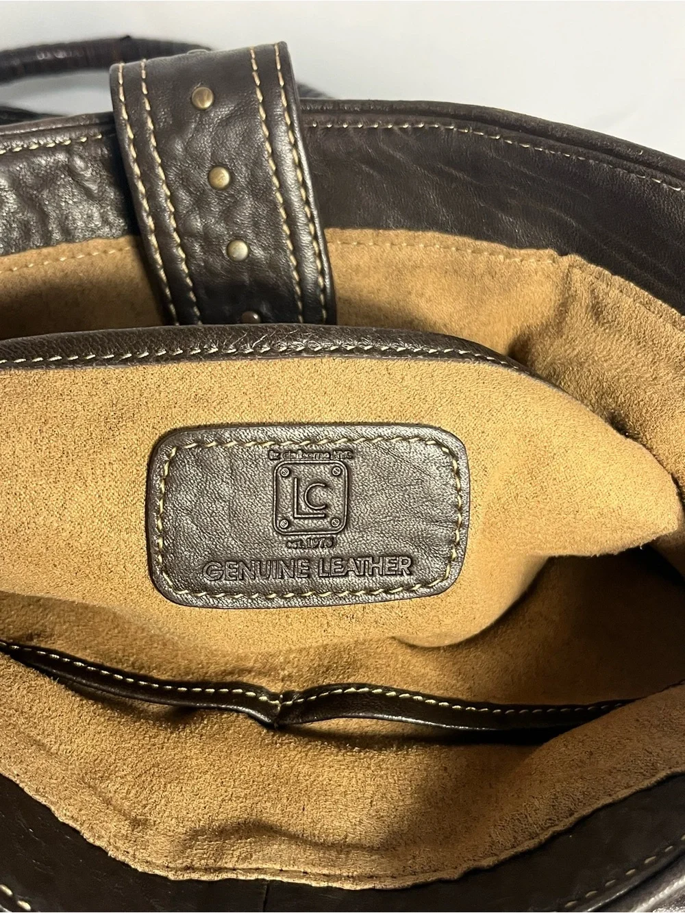Liz Claiborne Dark Brown Leather Hobo Shoulder Bag